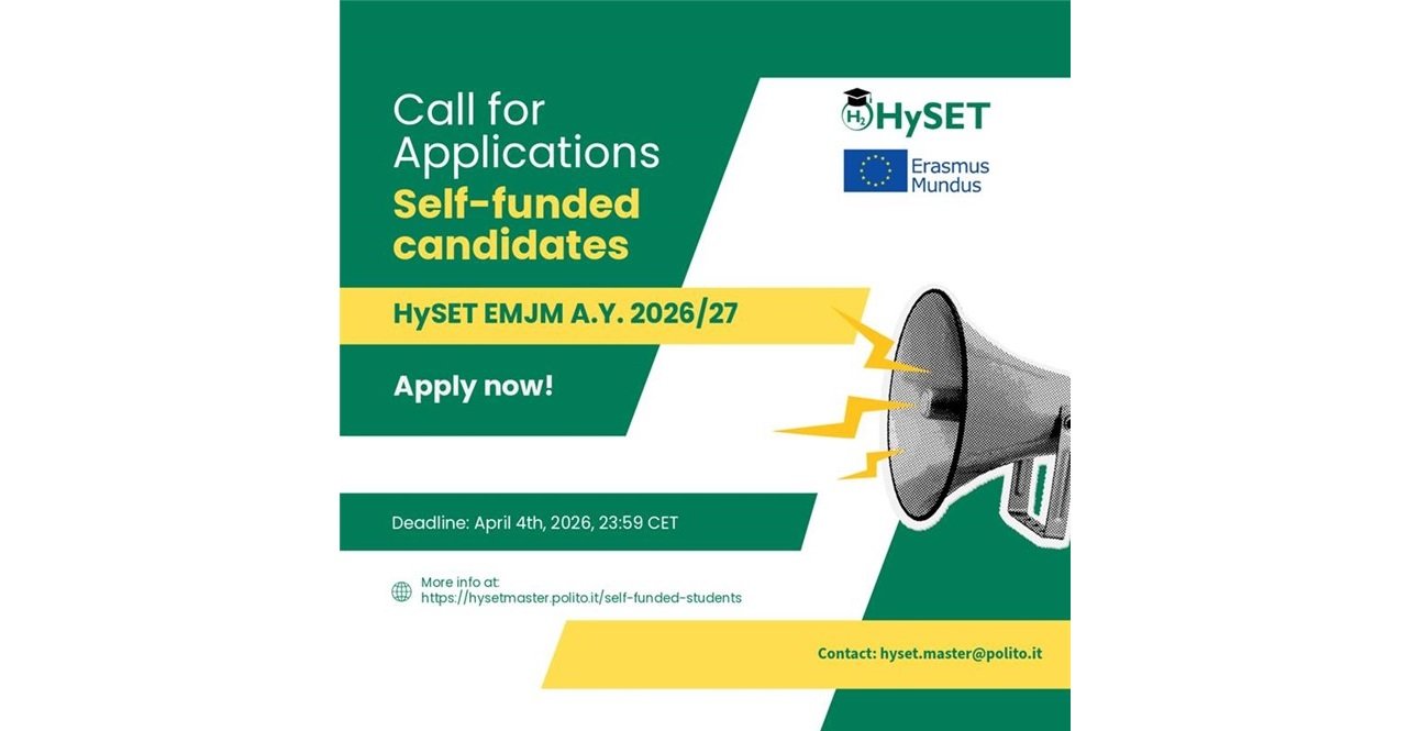 Applications Open for Self-Funded Students: HySET Master in Hydrogen Systems and Enabling Technologies (2026–2028)